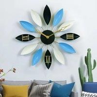 £Lifeideas£Large Vintage Flower Wall Clock Home Art Decor, Blue