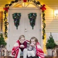 £Lifeideas£Christmas Fence Decoration Cordless Prelit Stairs Decoration Lights Up Christmas