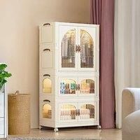 £Lifeideas£Portable Closet Collapsible Plastic Wardrobe with Wheels Foldable Clothes Cabinet Toddler