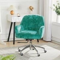 Ice Velvet Adjustable Swivel Office Chair for Bathroom Bedroom Living Room Office, Light Green