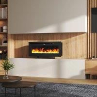 Electrical Fireplace with Remote, 12 Vibrant Flame Colours, Adjustable Heating Modes, and Safety