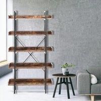 5 Tier Industrial Shelving Unit Bookcase Display Shelf For Bedroom Office 92cm W x 30cm D x 173cm H