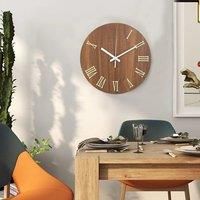 Livingandhome Modern Luminous Wood Silent Wall Clock