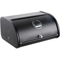 Black Metal Roll Top Bread Container for Kitchen Countertop