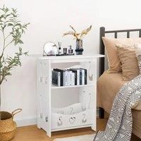 2-Tier PVC Side Table Small Nightstand for Living Room Garden Kitchen Bedroom