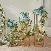 3Pcs Gold Metal Wedding Flower Stand Set