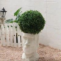 Artificial Green Boxwood Topiary Balls Outdoor Garden Basket Plant, 28CM