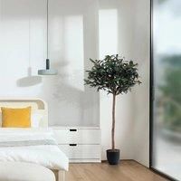 Green Artificial Plant Fake Olive Tree Home Decorative in Black Plastic Pot H120 cm
