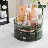 360 Rotating Makeup Cosmetic Organizer with Drawer,Green