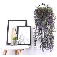 Artificial Trailing Ivy Flower Vine Leaf Garland Plants, Purple