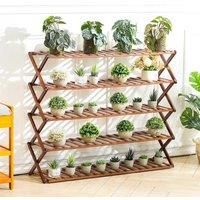 Brown 5 Tier Bamboo Flower Stand Rack Indoor for Patio Garden Balcony