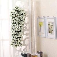 Wall Hanging Fake Flower Violet Window Balcony Decoration, White