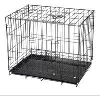 2 Doors Wire Dog Puppy Crate Cat Cage with Plastic Tray W 50 cm