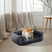 Livingandhome Soft Grey Pet Sleeping Bed for Small Medium Large Removable Dogs Puppy Bed Pet