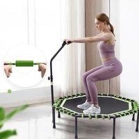 51 Inch Green Octagonal Garden Trampoline Fitness Trampoline with Adjustable T-Bar Handle for Kids
