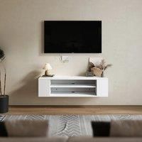 White MDF Framed Sideboard TV Stand TV Unit with Easy Cable Access H 1000x D 300x H 260mm
