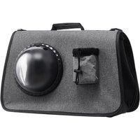 Grey Oxford Travel Pet Carrier Shoulder Bag with Visual Window