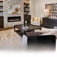KOMORE Recessed/Wall Mounted Electric Fireplace Adjustable Flame with Remote 12 Colours Flames