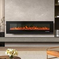 KOMORE Recessed/Wall Mounted Electric Fireplace 12 Flame Colors, Overheating Protection,1800W,