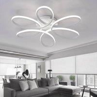 KOMORE Modern Acrylic Petal LED Semi Ceiling Light, 74 W / 93W Cool White & Stepless Dimming for