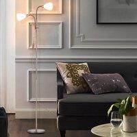 KOMORE Modern 2 Head Standing Floor Lamp Adjustable Lamp Heads 180cm Bronze&Grey for Living Room,