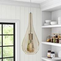 KOMORE Droplet Glass 1 Head Pendant Light Fixture Ceiling Lighting for Kitchen Dinning Table Hallway