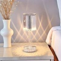 KOMORE USB Cable Acrylic Transparent Dimmable Table Lamp Bedside Lighting Decor for Living Room, Dining Area, Bedroom