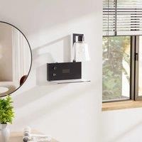 Voltsify E27 Wall Light with Digital Clock for Hallways, Offices, and Bedrooms Light Bulb not included