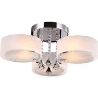 Voltsify Modern Round Acrylic LED Semi Flush Mount with Crystal Accent