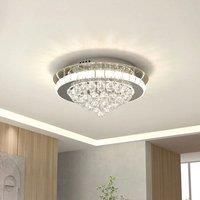Voltsify Crystal Round Crystal-droplets LED Semi Flush Mount Ceiling Light for Living Room Bedroom