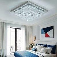 Voltsify Modern Crystal LED Flush Mount Ceiling Light Fixture for Living Room Bedroom