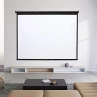 Voltsify 4:3 Projector Screen with Manual Pull Down for Home Theater, 92" & 100''