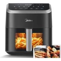 Midea 5L Air Fryer with Window HeatXpress Rapid Air Technology 7 in 1 Preset Functions Non-stick Coating Dishwasher Safe