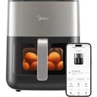 Mdiea 6.5L Air Fryer with Upper and Lower Double Tube Heating LED Display