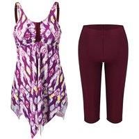 Stylish Print Two-Piece Tankini Swimsuit