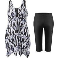 Stylish Print Two-Piece Tankini Swimsuit