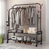 2-Rod Clothes Rack Garment Holder with Wheels