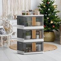 Stackable Foldable 3-Tier Storage Box