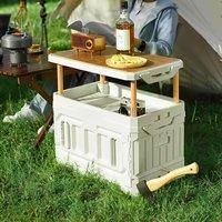 95L Collapsible 3-tier Outdoor Camping Storage Box Folding Container