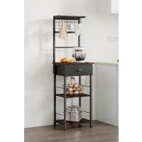 5-Tier Microwave Storage Rack Shelf Organiser with Hooks for Kitchen