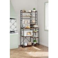 Muti-Tier Microwave Storage Rack Shelf Organiser with Hooks for Kitchen