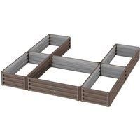 U-shaped Raised Garden Bed with 5 Compartments