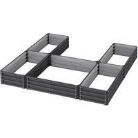 U-shaped Raised Garden Bed with 5 Compartments