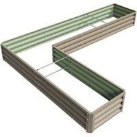 L-Shaped Galvanized Steel Raised Garden Bed