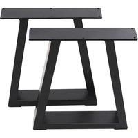 2 Pcs Black Trapezoidal Iron Table Legs 35x7x40cm