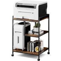 Wooden Printer Stand with Wheels for Home Office