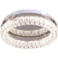 20W Round Crystal-Embedded Ceiling Light with Chandelier Design