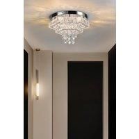 Double-layer Stainless Steel Crystal Ceiling Light with Remote Control