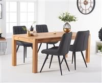 Verona 150cm Oak Table With 4 Brown Larson Faux Leather Chairs