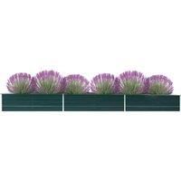 Garden Raised Bed Galvanised Steel 480x80x45 cm Green
